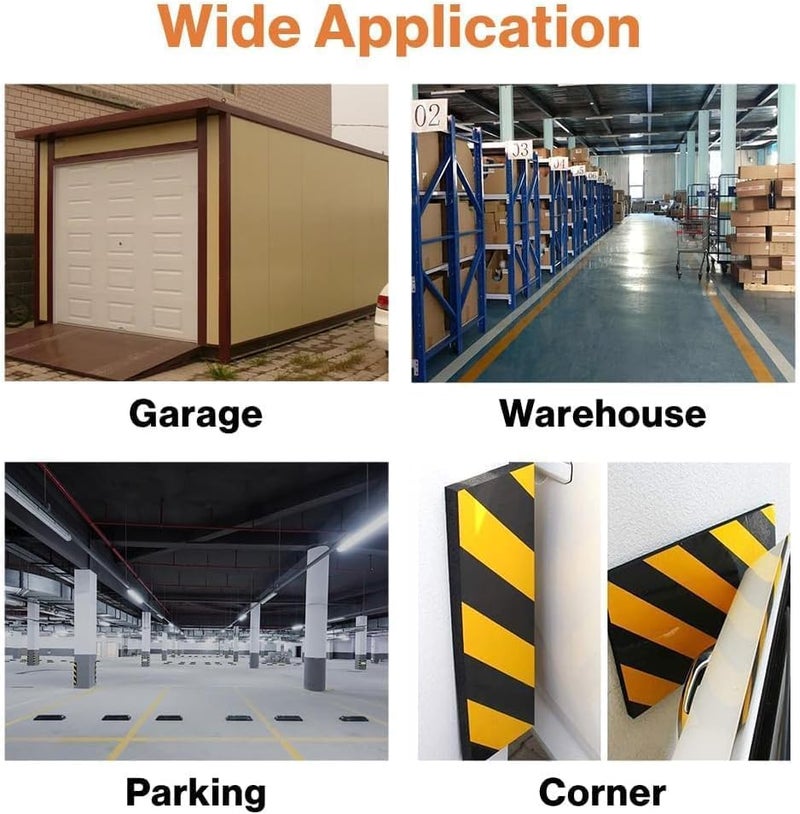 Japard 4 Pack Garage Wall Protector for Car Doors, Column Pole Corner Guard for Parking Garages, Edge Foam, Protect Your Car Bumpers, Black Yellow - Image 5